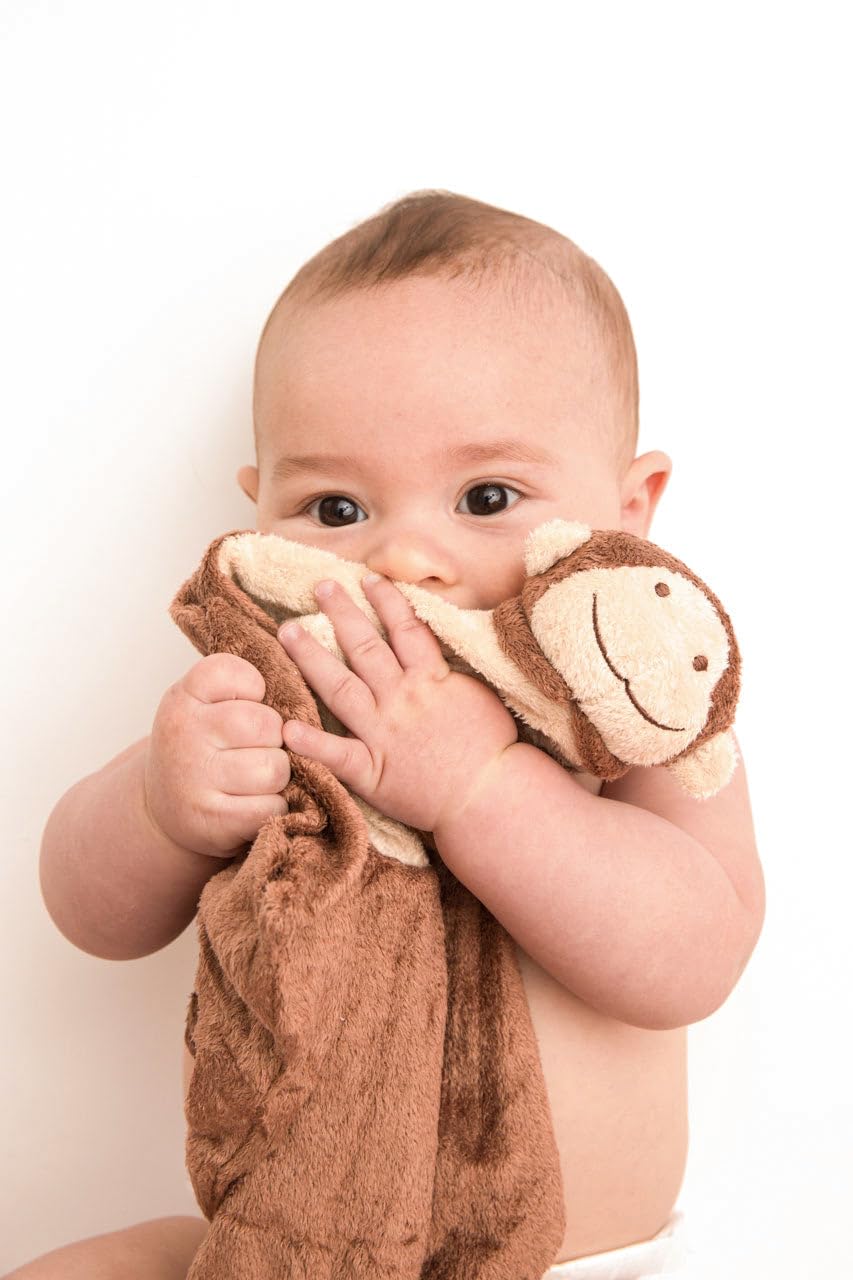 Angel Dear - Brown Monkey, Cuddle Twins Blankie Set - Image 3